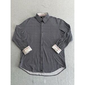 Butter Cloth‎ Shirt Men's Large Long Sleeve Button Up Flip Cuff 100% Cotton Blue